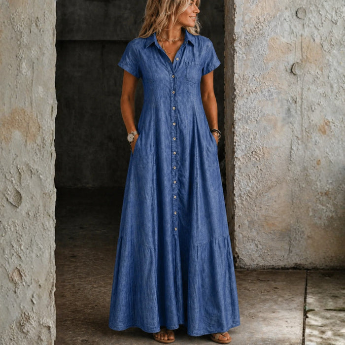Eliza - Vestido largo vaquero
