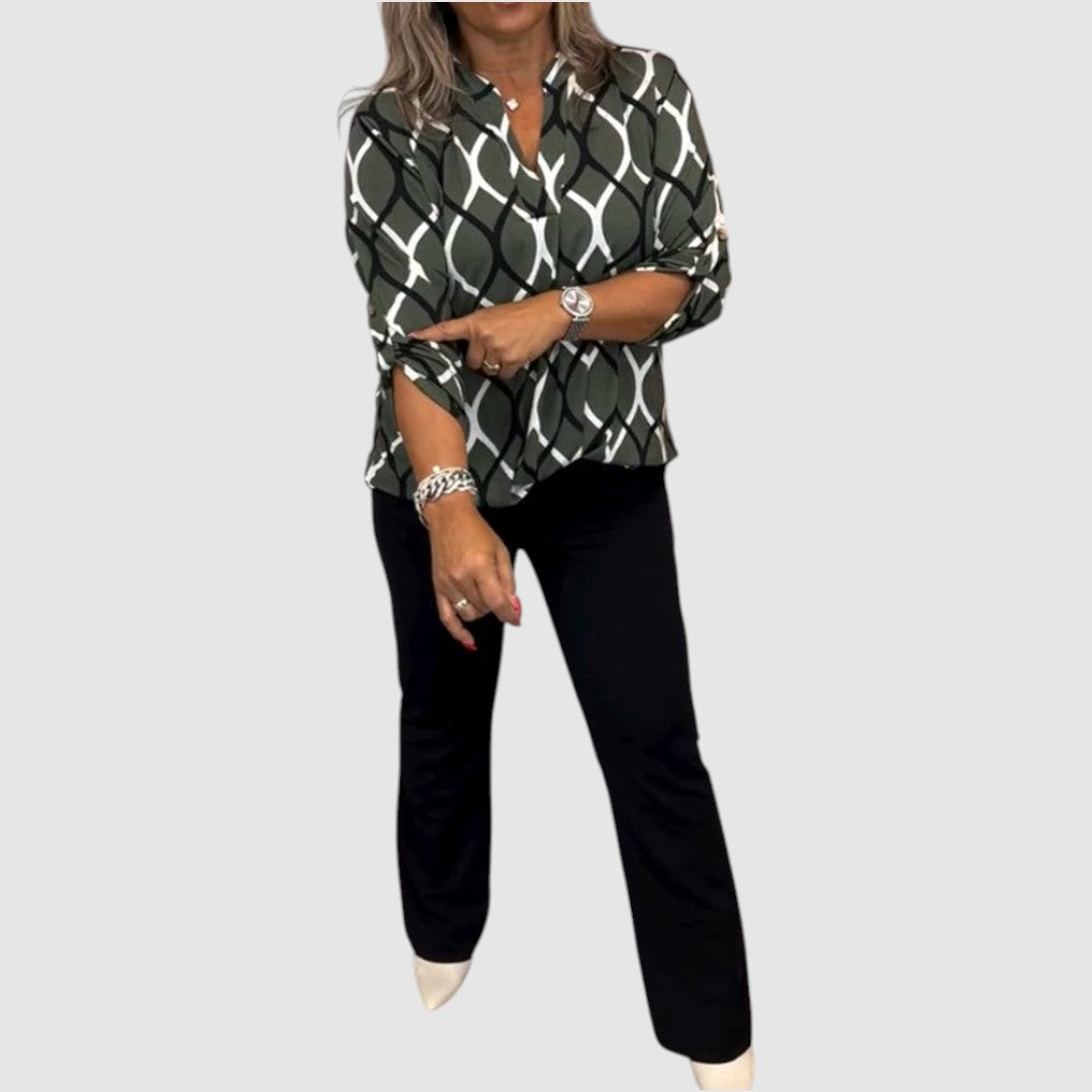 Ella - Blusa con estampado gráfico