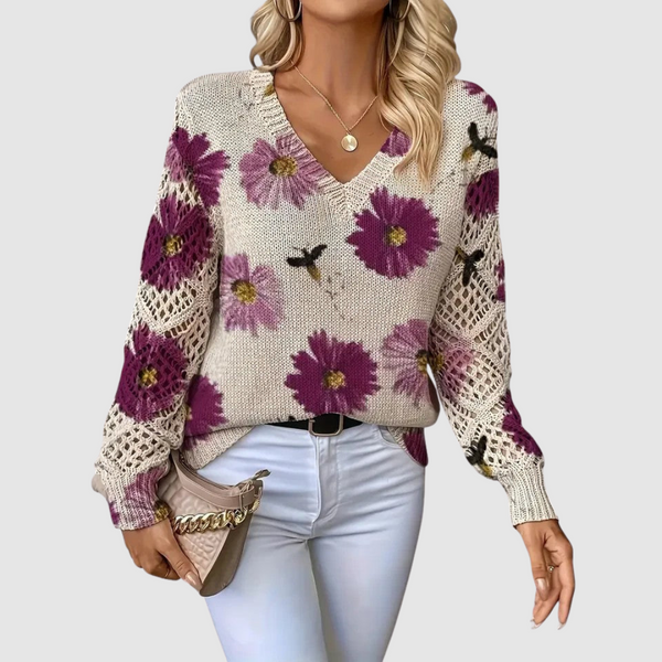 Meda - Jersey elegante con estampado floral