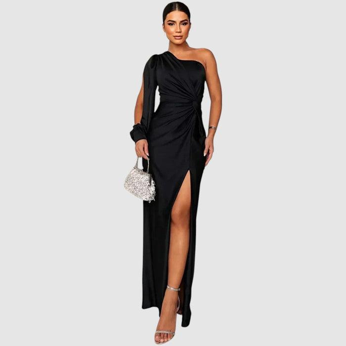 Meda - Vestido largo elegante de un solo hombro