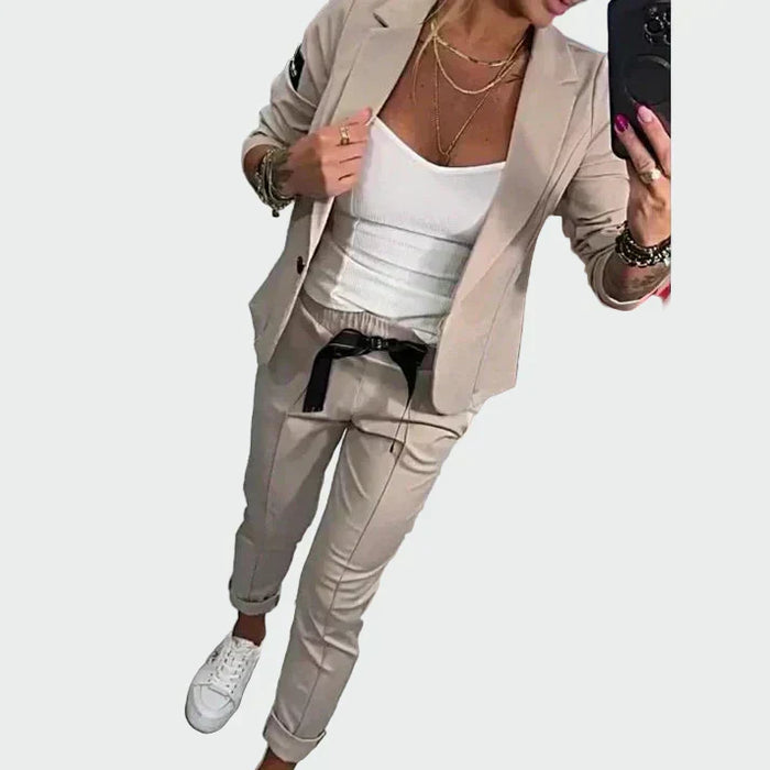 Ella - Conjunto de pantalón y chaqueta holgados mujer