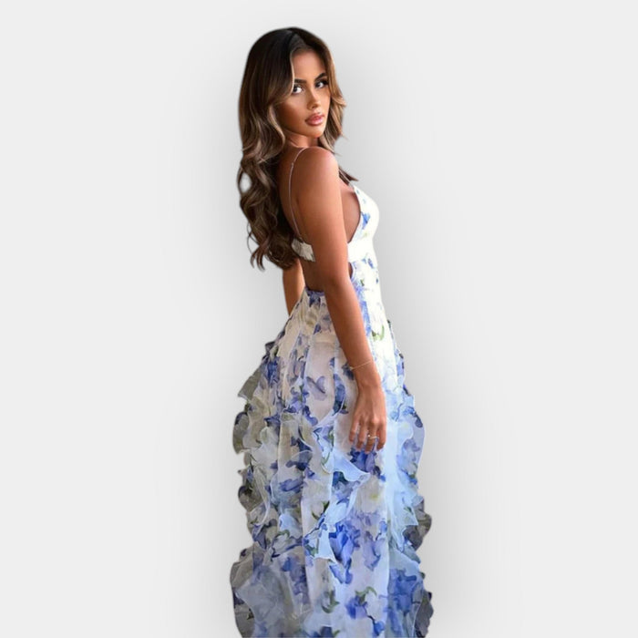 Vestido largo con volantes