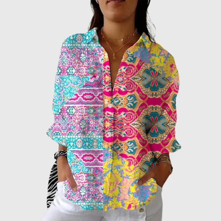 Blusa ligera y colorida con estampados