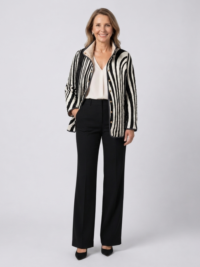 DELACROIX | Chaqueta Gráfica Acolchada Sylvie con Diseño de Cebra