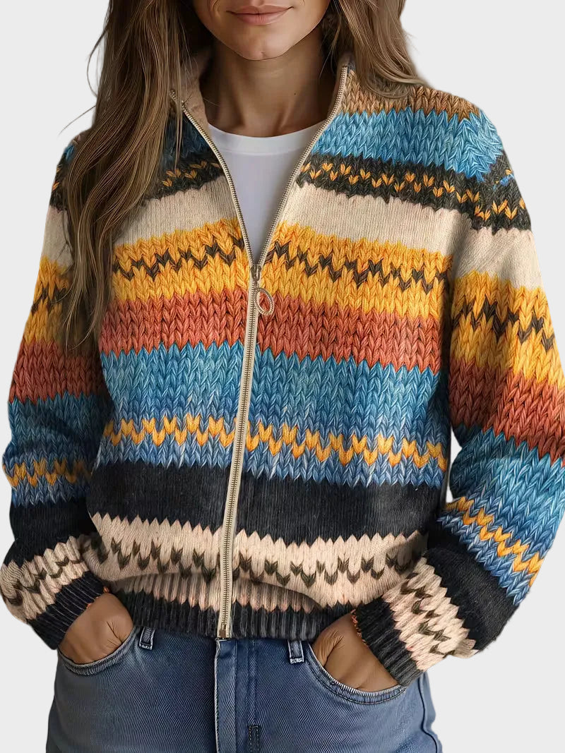 Yseult - Cárdigan en zigzag multicolor