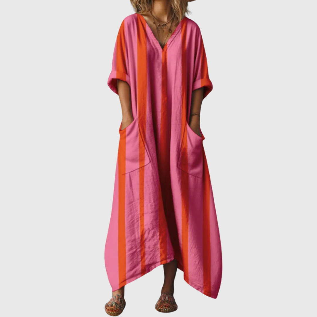 Vestido largo con estampado de colores