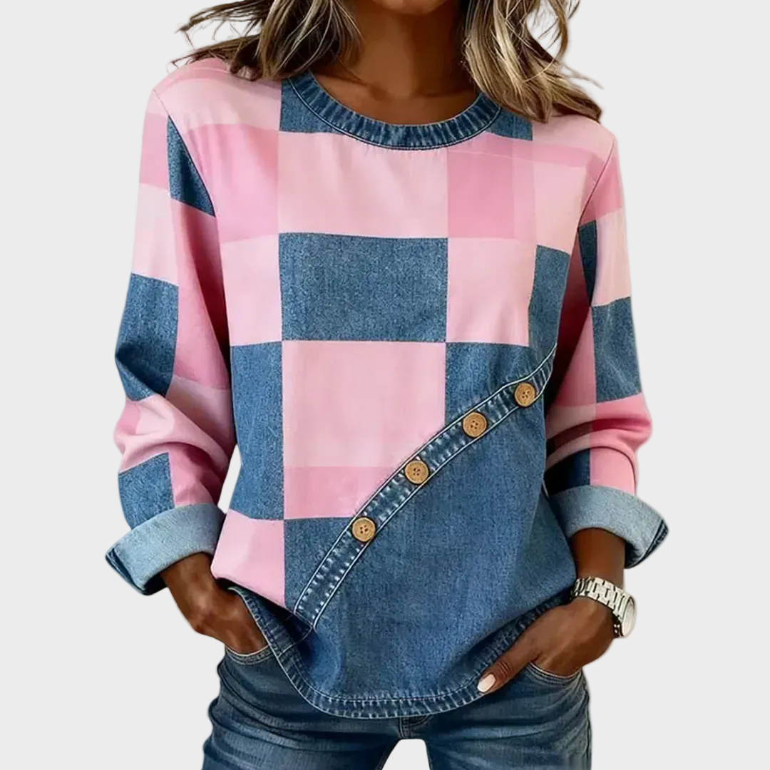 Tonnie - Sudadera patchwork color block