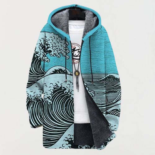 Abrigo con estampado ondulado