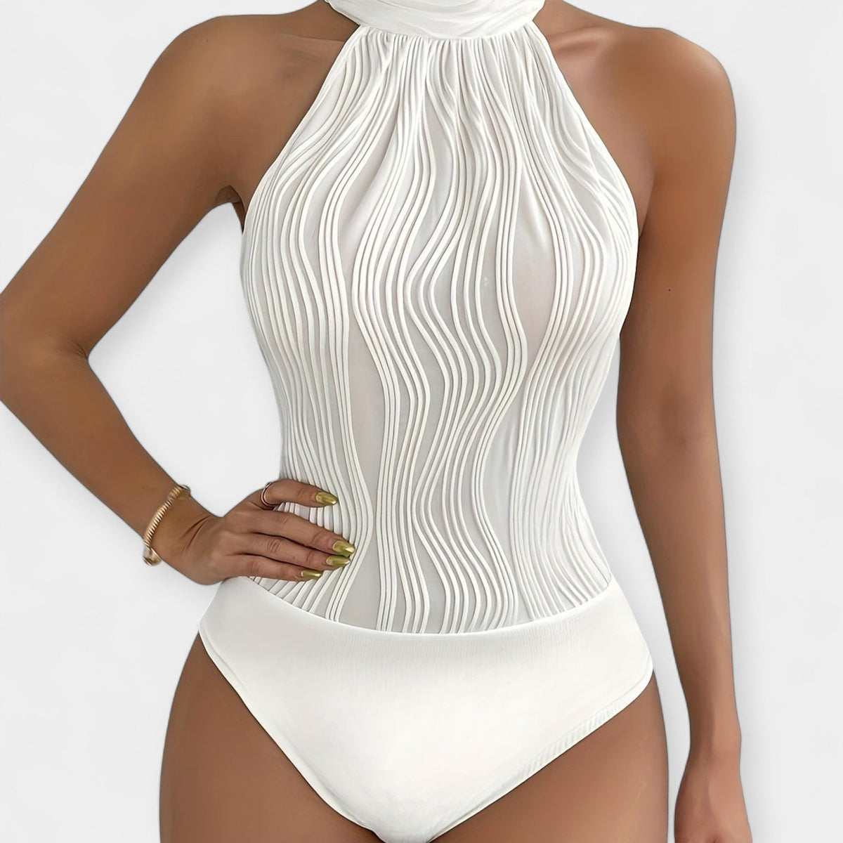 Traje de cuerpo entero con frunces ajustables