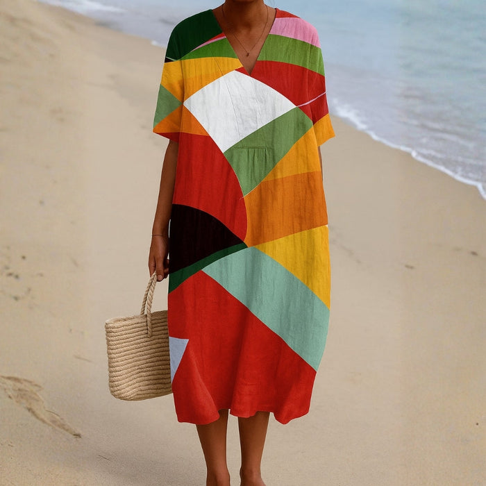 Daniela - Vestido de patchwork colorido