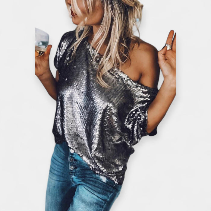 Natálie - Blusa de seda con lentejuelas