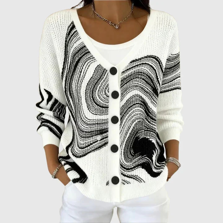 Cómodo jersey tipo cárdigan de punto con botones