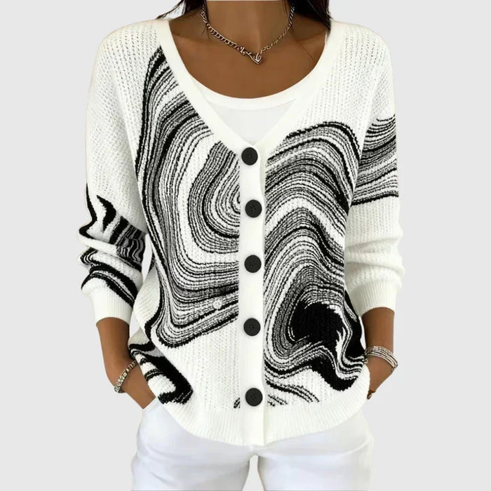 Cómodo jersey tipo cárdigan de punto con botones