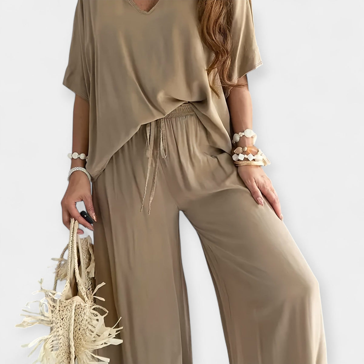 Veronika - Un conjunto holgado con pantalón ancho y blusa fluida