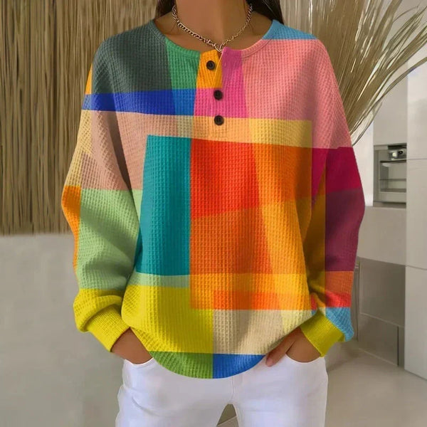 Margaret | Jersey de punto tipo gofre con bloques de color