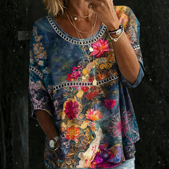 Aurelia - Blusa vaquera vintage floral