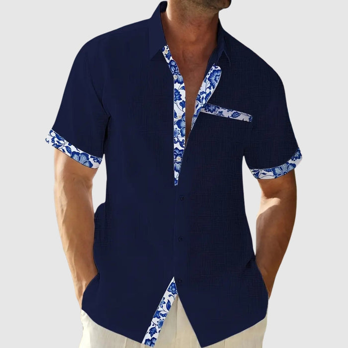 Libuše – Camisa de manga corta con detalles en contraste