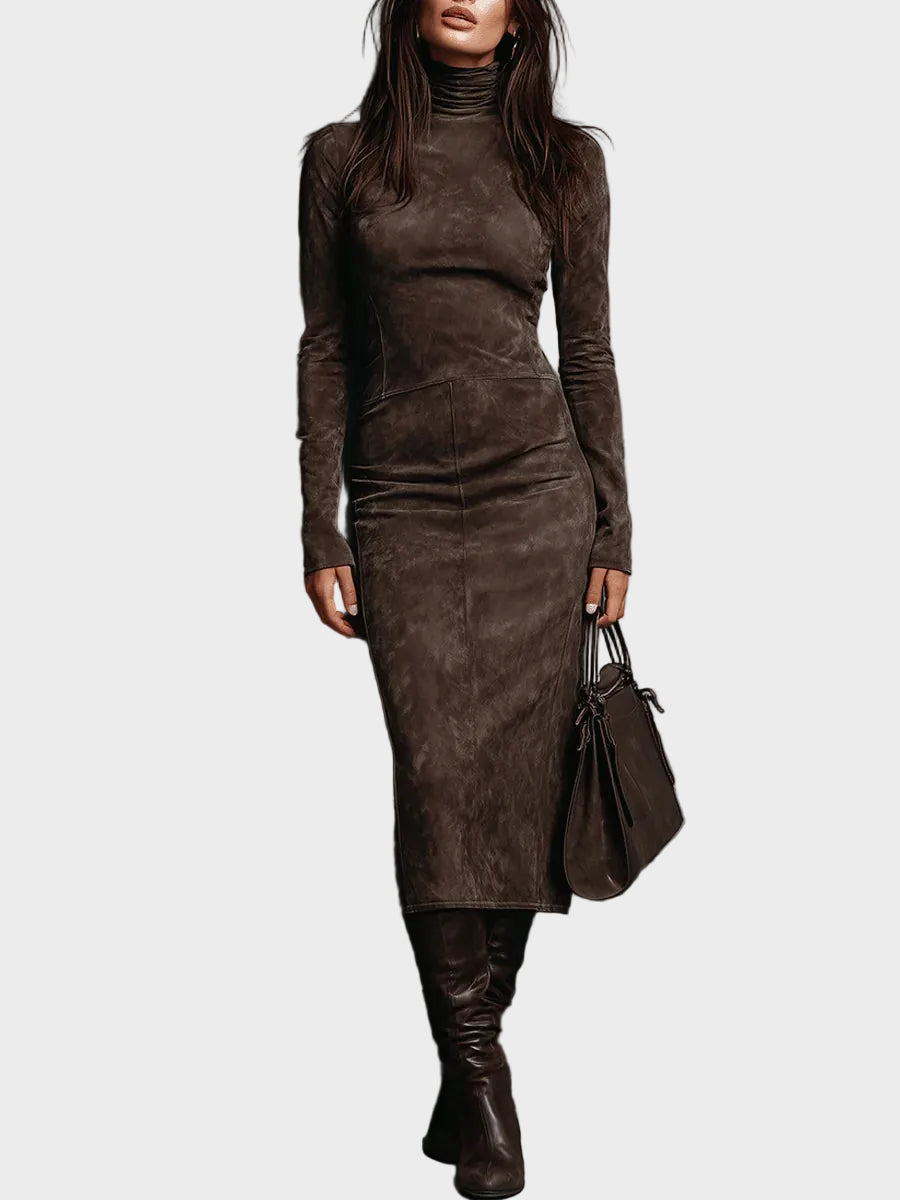 Vestido midi con manga larga