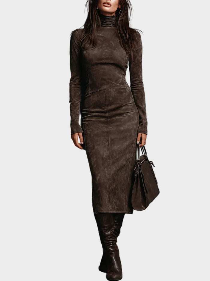 Vestido midi con manga larga