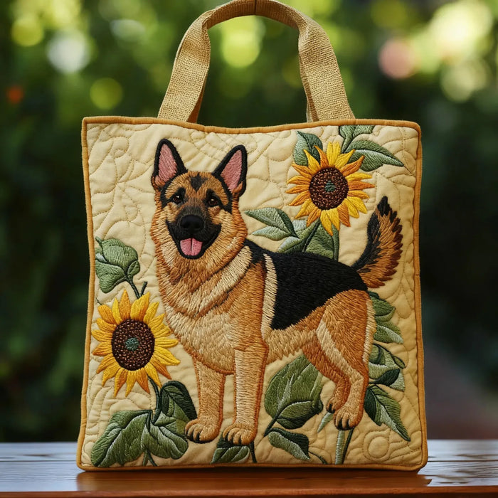 Bolso bandolera con motivo floral al estilo de un pastor alemán