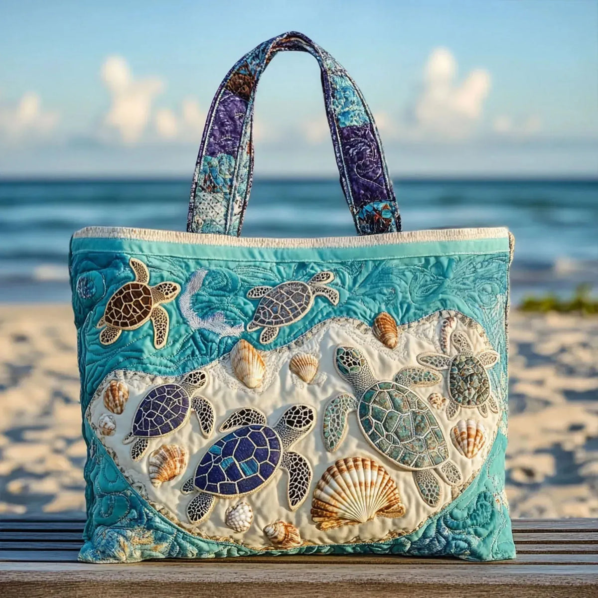 Bolso bandolera con peluche de tortuga hecho a mano
