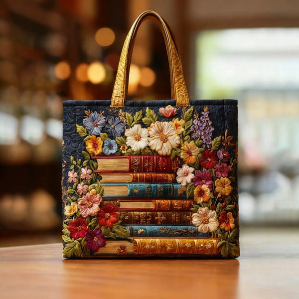 Bolso tote hecho a mano con motivos florales