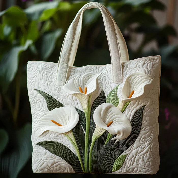 Bolso blanco con cojín con motivo de cala