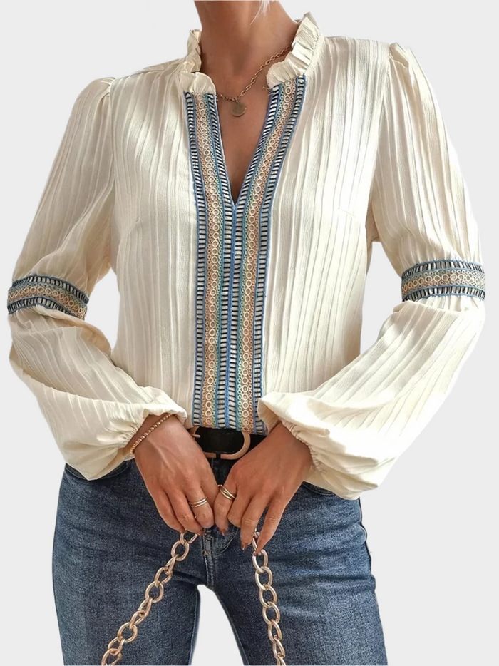 Amálie - Blusa con cuello en V