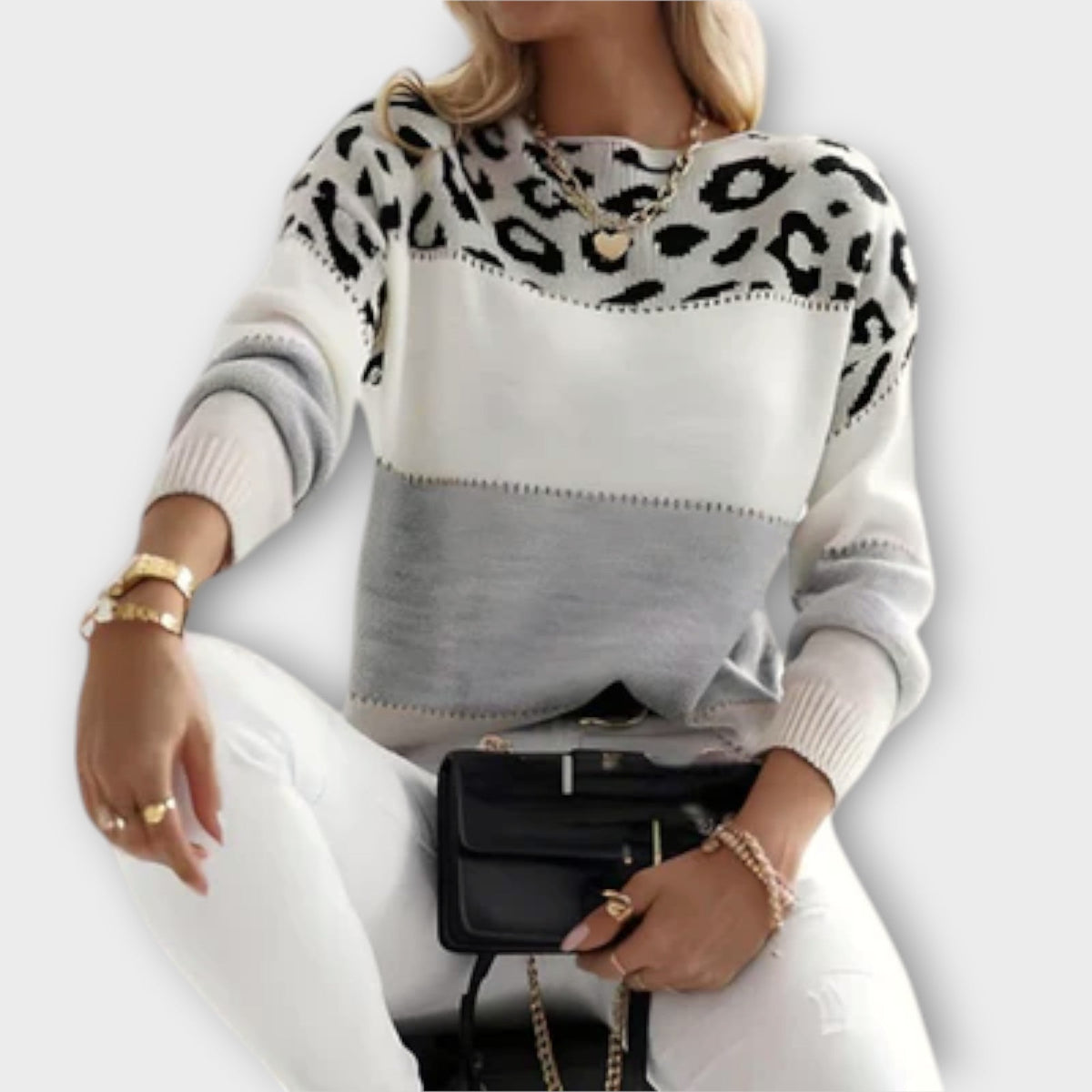 Cheyenne - Jersey holgado con estampado de leopardo