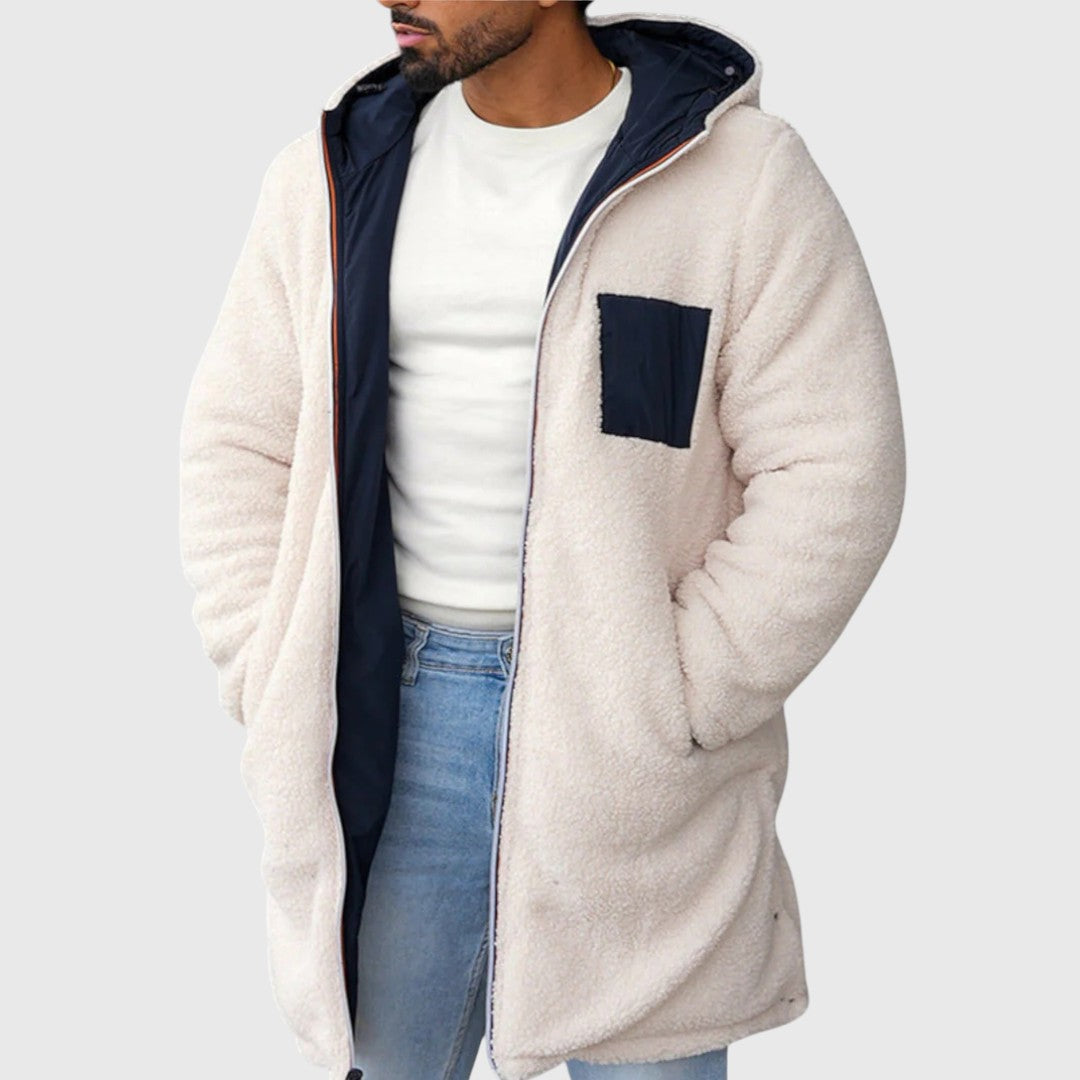 Leon – Sudadera polar con capucha y cremallera para hombre