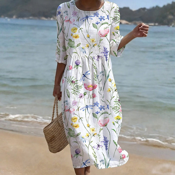 Vestido Casual con Estampado Floral