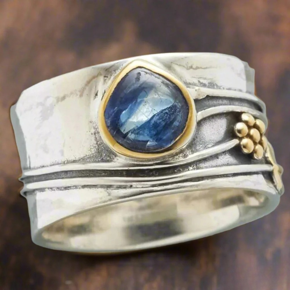 Anillo de Meditación Bohemia con Piedras Preciosas