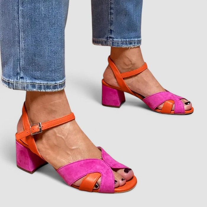 Lorette - sandalias en combinación de colores y tacón cómodo