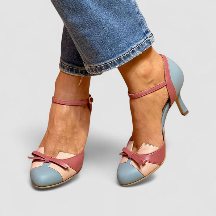 Bellarosa - Sandalias de colores con nudo y tiras, con punta redonda