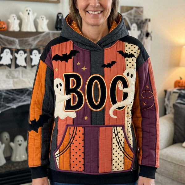 Sudadera con capucha y parches de fantasmas divertidos