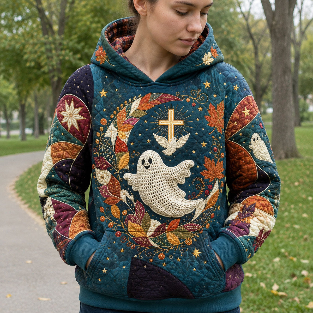 Sudadera con capucha "Espíritu de fe de otoño"