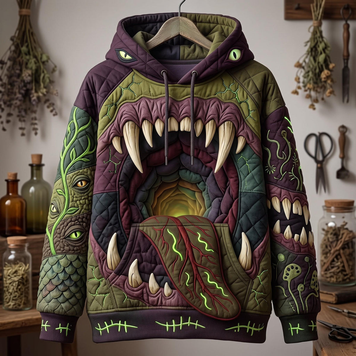 Criatura de la sudadera con capucha del pantano oscuro