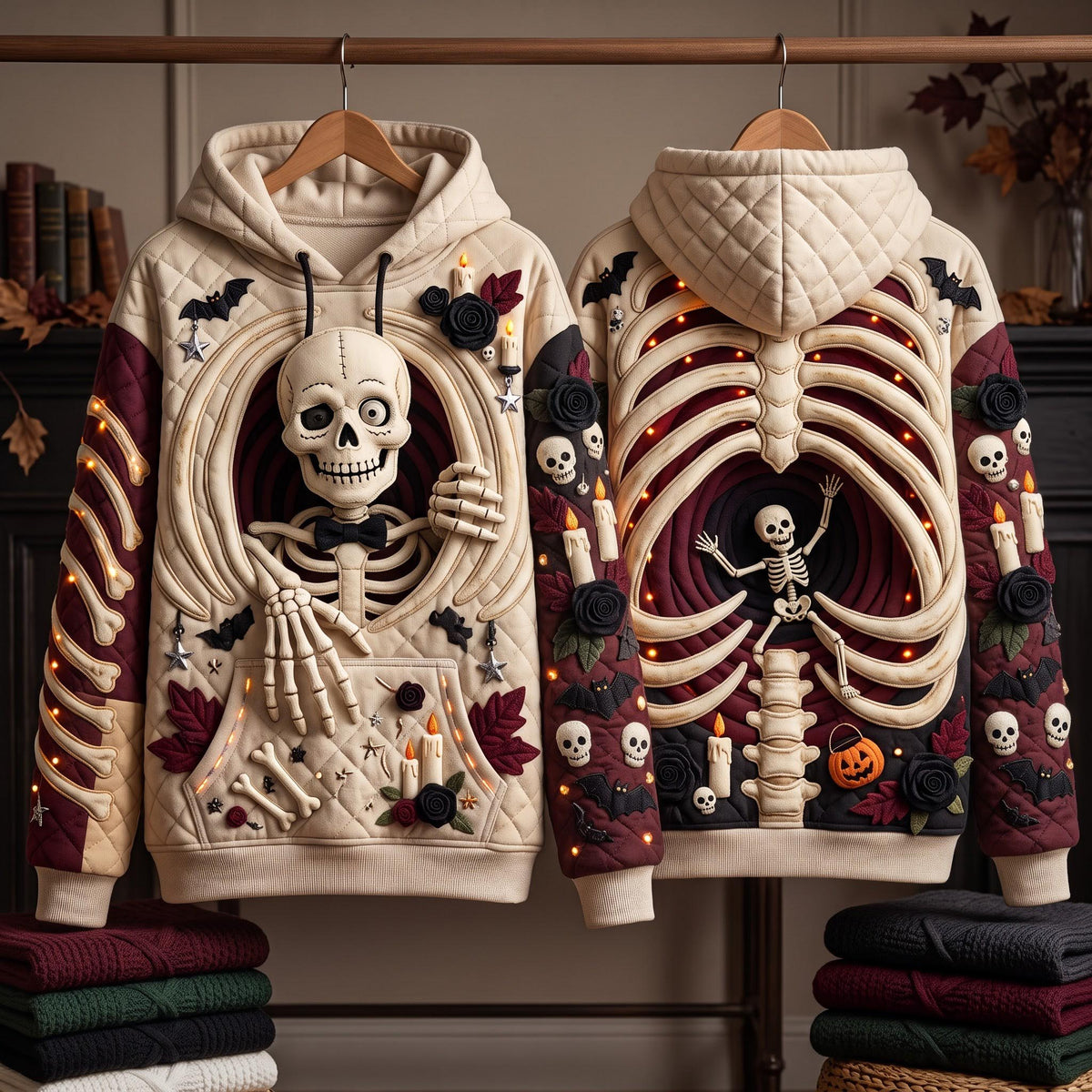 Sudadera con capucha y calavera de Halloween