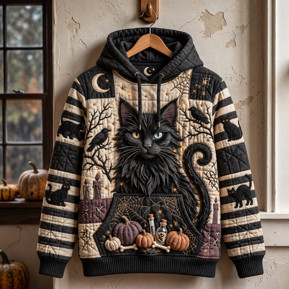 Sudadera con capucha negra medianoche