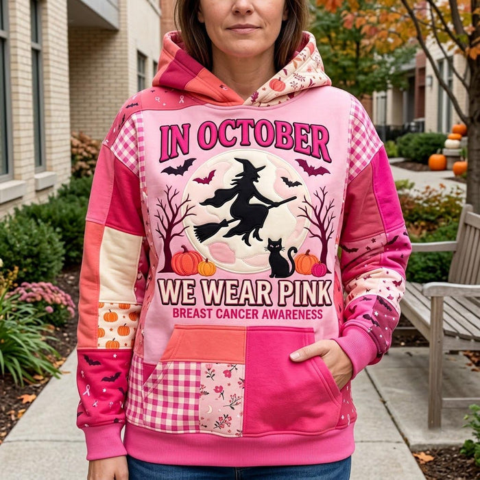 Różowa magia października - sudadera con capucha