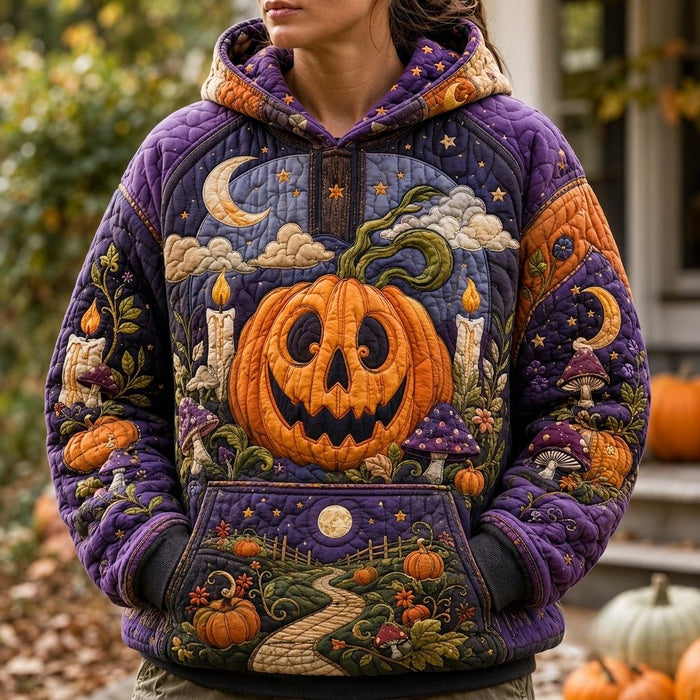 Sudadera con capucha de calabaza de Halloween a la luz de la luna