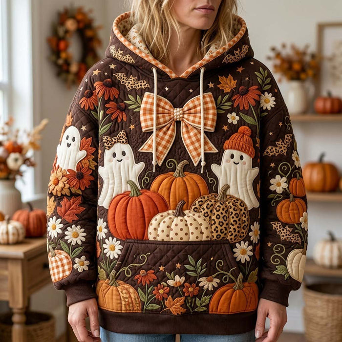 Capucha aterradora con estampado de calabazas