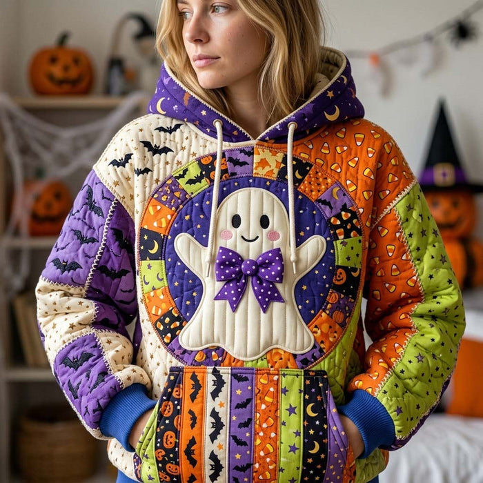 Patchwork con capucha para Halloween a medianoche