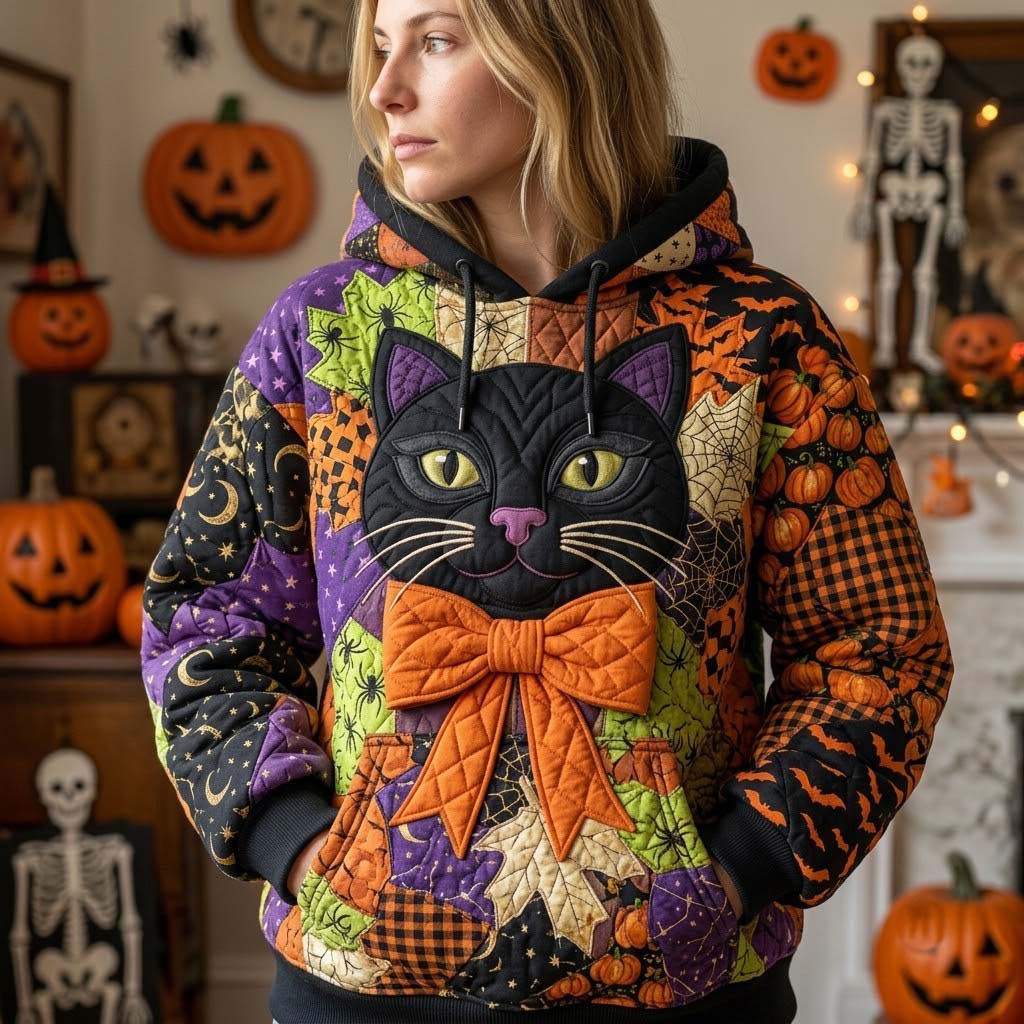 Patchwork con capucha para Halloween a medianoche