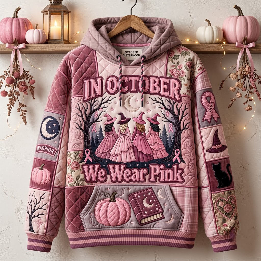 Sudadera con capucha mágica de octubre rosa