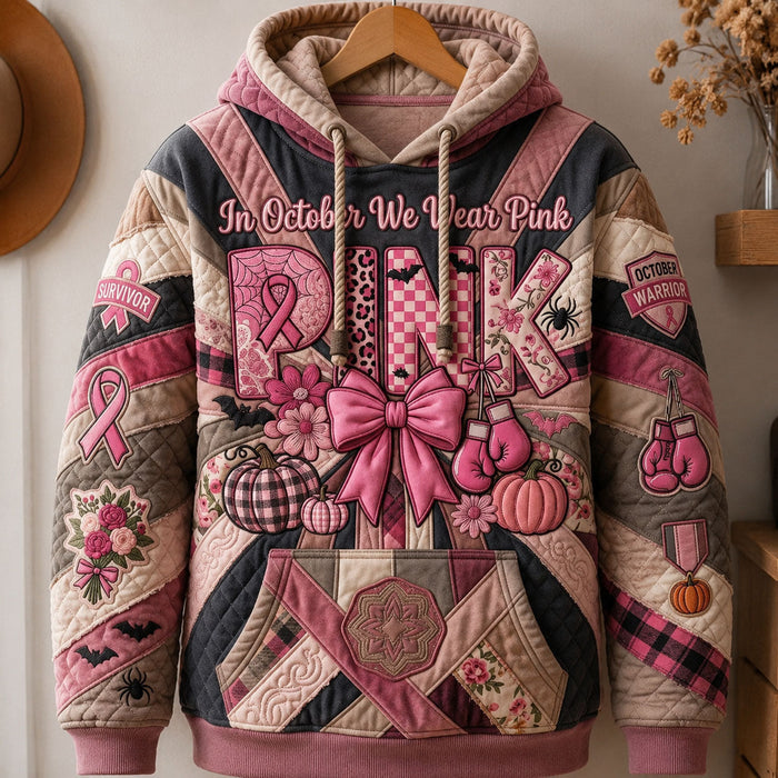 Różowa magia października - Sudadera con capucha