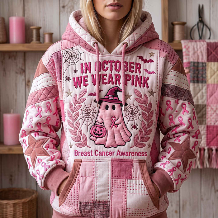 Sudadera rosa con capucha para octubre