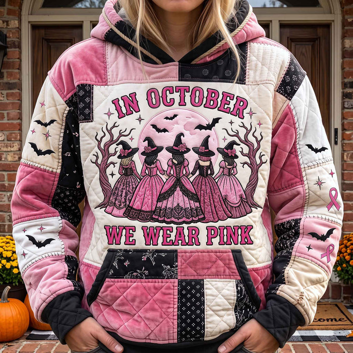 Sudadera rosa con capucha para octubre