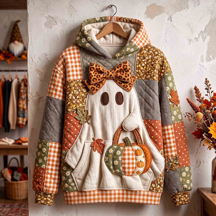 Sudadera acogedora con fantasmas en forma de calabaza