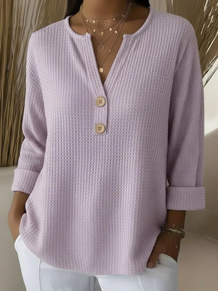 Sharon | Top henley de punto gofre